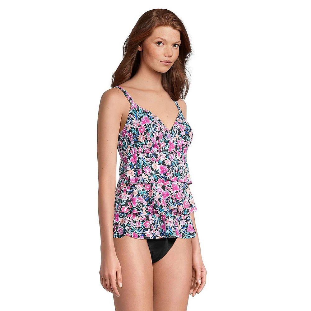 Florentine Floral Fauxkini Swim Top