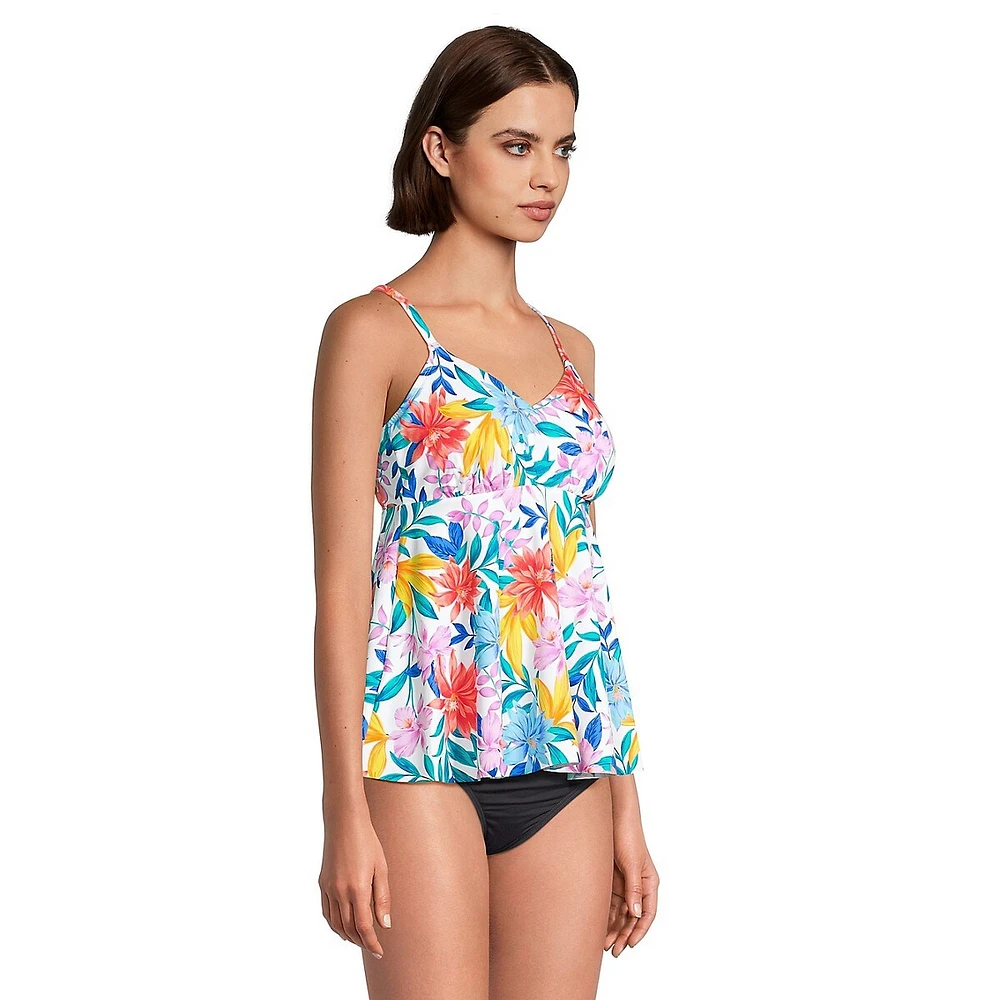 Tropbreez Floral Tankini Swim Top