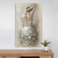 Floral Dress Woman Figure Canvas Wall Art