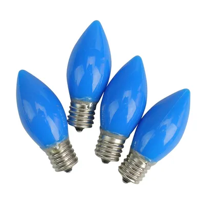Pack Of 4 Opaque Blue C9 Christmas Replacement Bulbs