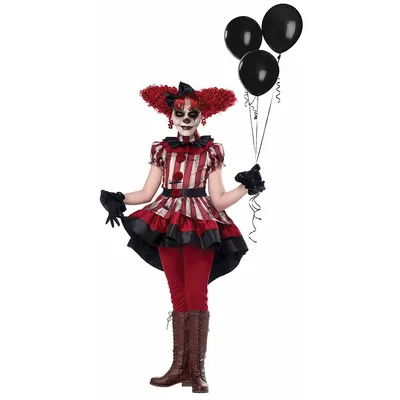 Creepy Wicked Clown Girl Costume