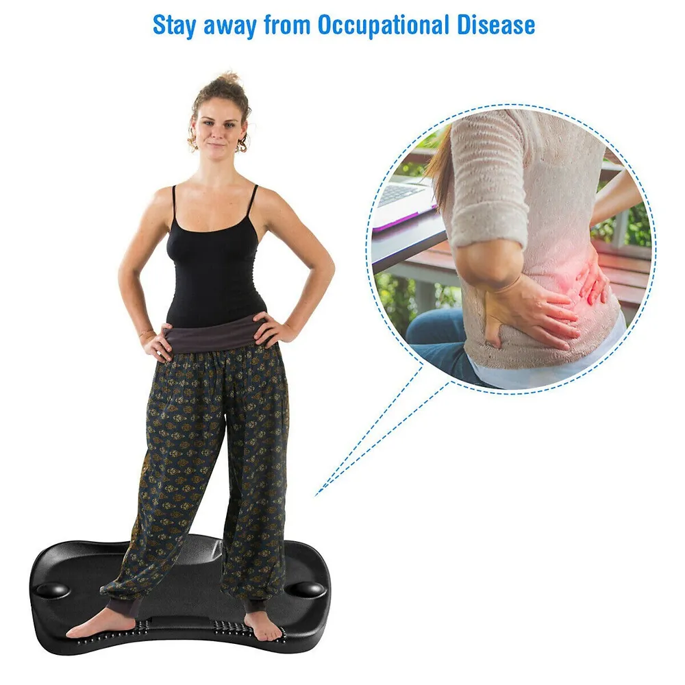 Costway Anti Fatigue Standing Desk Mat w/ Massage Roller Ball Foot Massage  Points Office