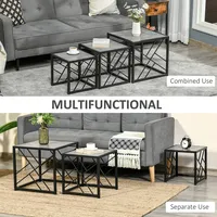 Nesting Coffee Tables Set Of 3, Square End Tables