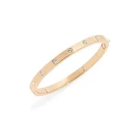 Goldtone Stone Hinged Bracelet