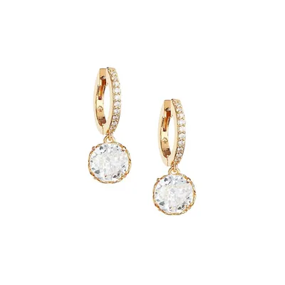 That Sparkle Goldtone & Cubic Zirconia Huggie Earrings