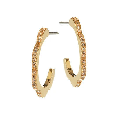 Slender Scallops Mini Pave Hoop Earrings