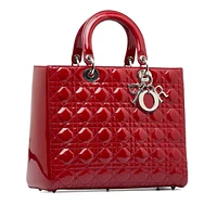 Pre-loved Large Cannage Patent Lady Dior