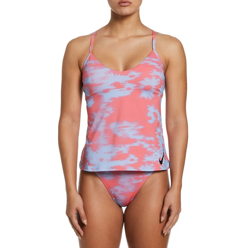 Nike Swim Floral Fade Medium-Support Racerback Tankini Top