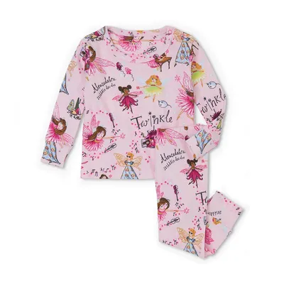 Baby Girls Long Sleeve Printed Pajama Set