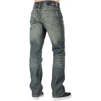 Men's Relaxed Straight Premium Denim Jeans Handcrafted Faded Rustic Tint
