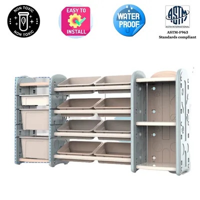 Toy Storage/organizer With Bins And Bookshelves For Kids Toddlers
