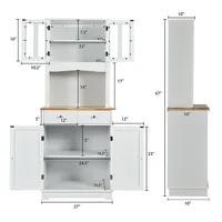 Buffet Hutch Kitchen Storage Cabinet W/ Microwave Stand Storage Shelves