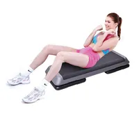 43" Aerobic Stepper Step Cardio Fitness Exercise Adjust 4"-6"-8" W/ Risers