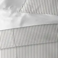 Cruz Ticking Stripes Gray/ivory Coverlet Set
