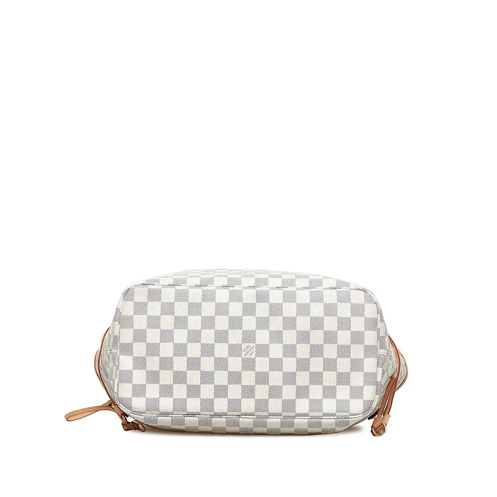 Pre-owned Louis Vuitton Damier Azur Neverfull Pm In White