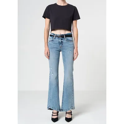 High-Waisted 90's Crop Flare Jeans