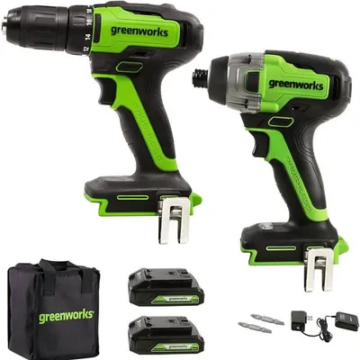 24V Brushless Drill / Driver And Impact Driver, (2) 1.5Ah Batteries And Charger