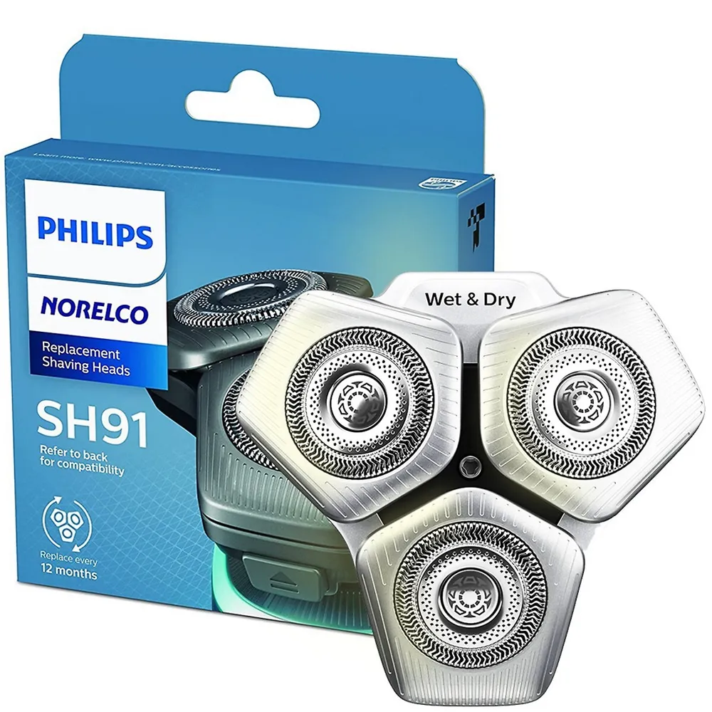 Shaving Replacement Heads For Shaver Series 9000, 3 Pack, Sh91/52 (replaces Sh90/72)