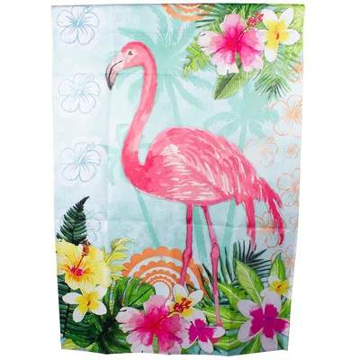 Tropical Flamingo Spring Outdoor House Flag 28" X 40"