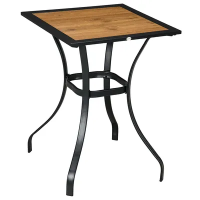 Outdoor Bar Table W/ Plastic Board Top, Garden Table, Brown