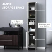 Tall Bathroom Storage Cabinet With Doors And Shelves