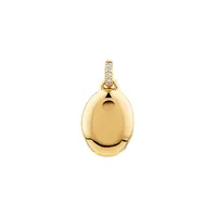 Diamond Accent Oval Locket In 10kt Yellow Gold