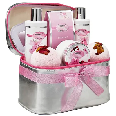 Bath And Body Spa Gift Basket Set - Cherry Blossom Spa Bag