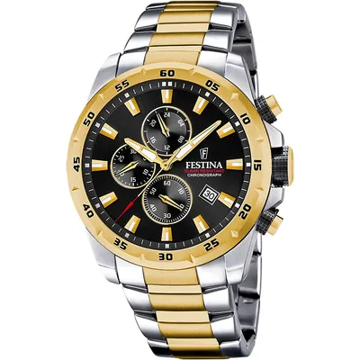 Chrono Sport Stainless Steel Watch In Two Tone