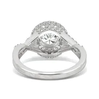 14k White Gold & 2.81 Ct. T.w. Created Moissanite Halo Ring
