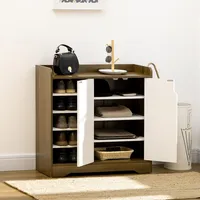 Shoe Storage Organizer With Double Door Cabinet For Hallway