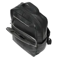 Leather Dual Front Organizer Backpack