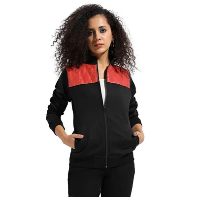 Women's Zip-front Jacket With Quilted Details