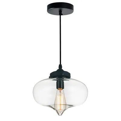 Glass 1 Light Down Mini Pendant With Clear Finish