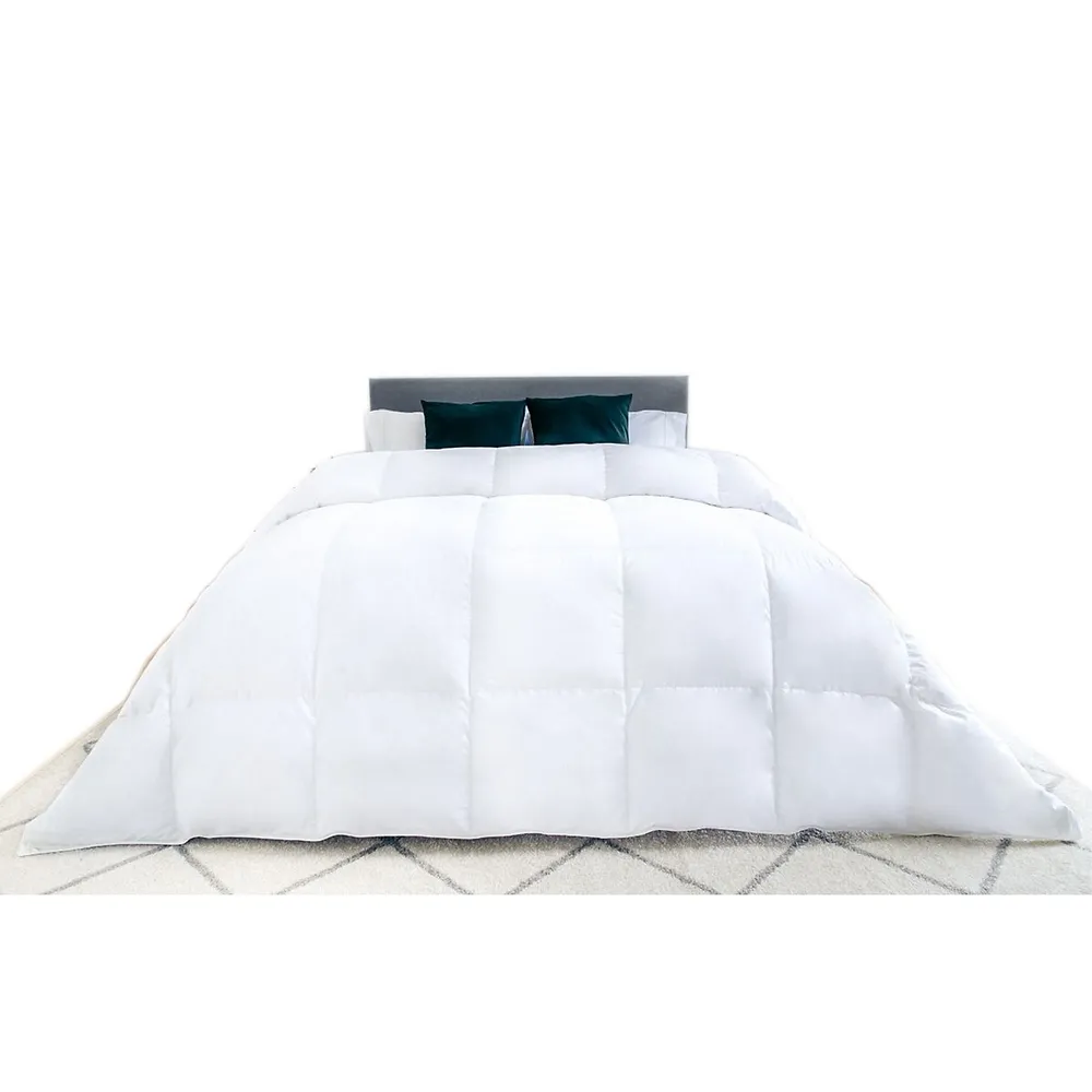 850 Fill Power Hungarian White Goose Down Duvet 500tc Pure Cotton Casing With Corner Ties All-season