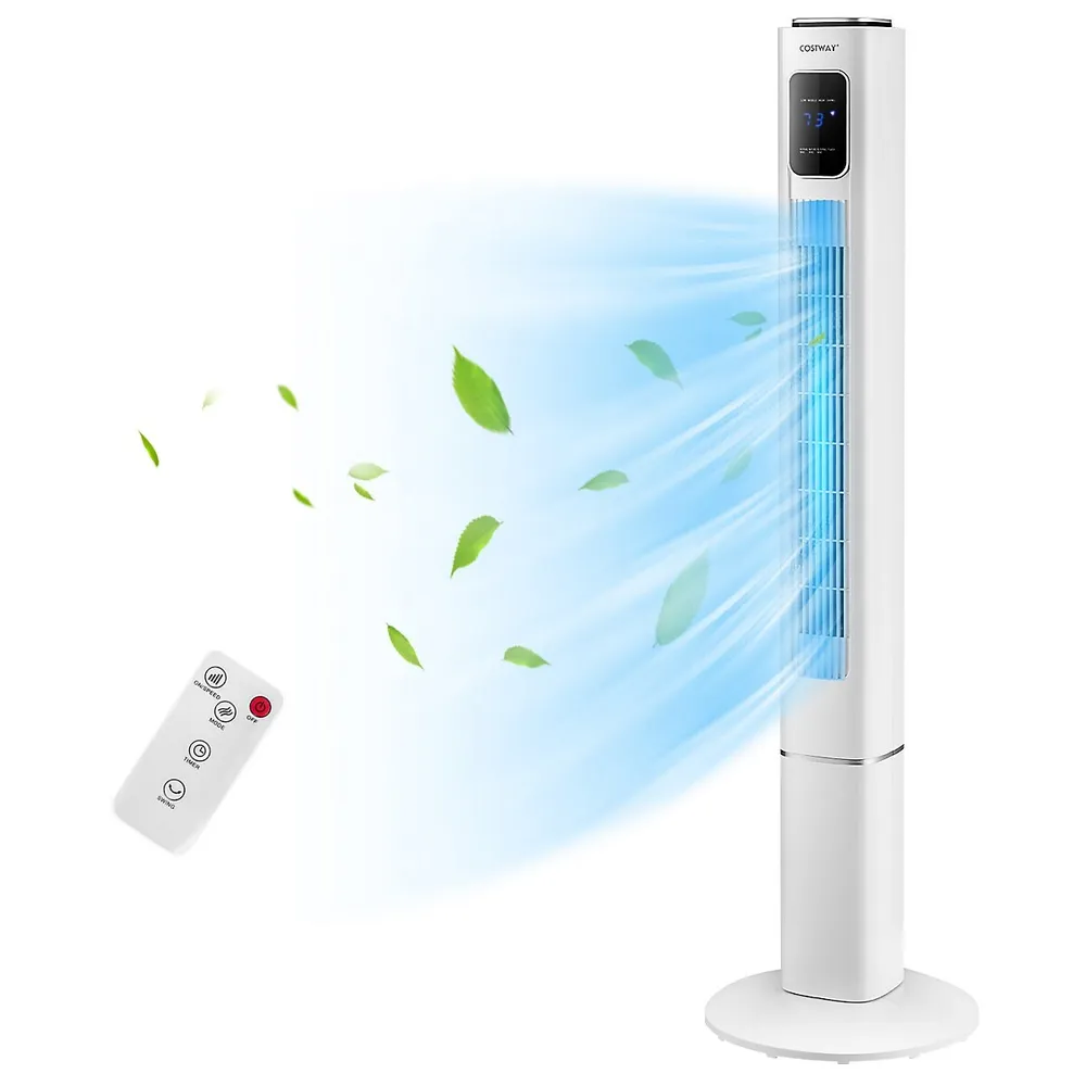 Portable 48" Oscillating Standing Tower Fans W/3 Speeds Remote Control Bladeless