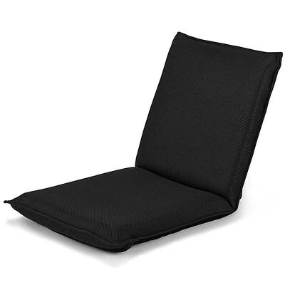 Adjustable 6-position Floor Chair Folding Lazy Man Sofa Chair Multiangle Black