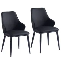 Kash Side Chair Black Pu - Set Of 2