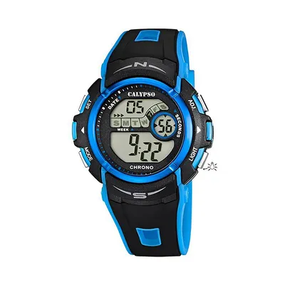 K5610 - 45mm Mens Digital Sports Watch, Silicone Strap, Chronograph, Dual Time, Timer, Backlight, Day And Date Calendar