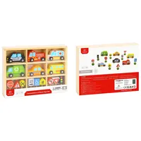 Wooden Vehicles And Street Signs Play Set - 16pc - Toy Cars, Trucks And Busses, Ages 3+