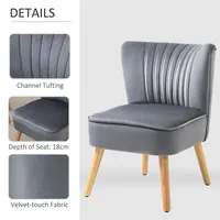 Modern Upholstered Armless Slipper Chair For Living Room