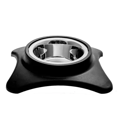 Stainless Steel Single Pet Bowl With Stand - Set Of 2