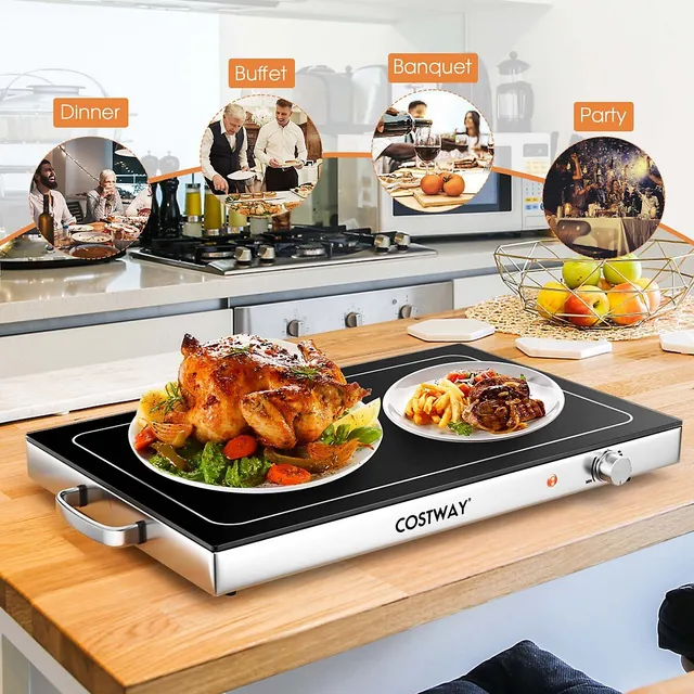 1800W Double Hot Plate Electric Countertop Burner - Costway