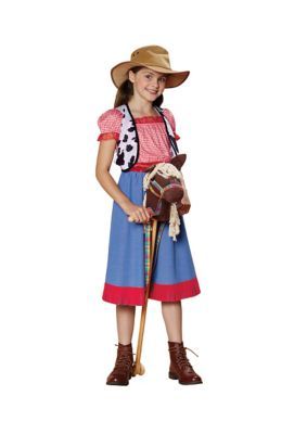 Red And Blue Cowgirl Girl Child Halloween Costume - Medium