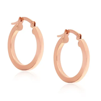 10kt 18mm Pink Gold Hoop Earrings