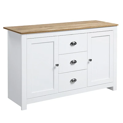 Kitchen Sideboard Buffet Cabinet With 3 Drawers And Shelves