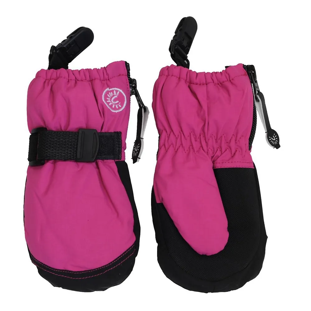 Winter Waterproof Fleece Lined Mittens With Clips