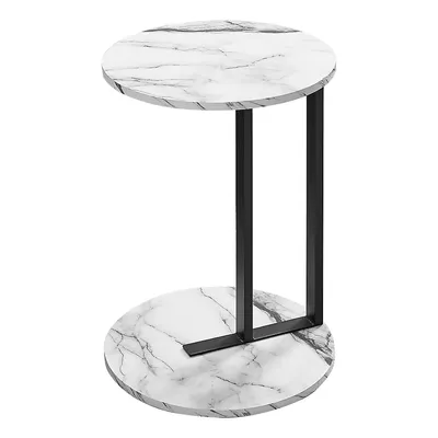 Accent Table 24" High / Marble-look / Metal