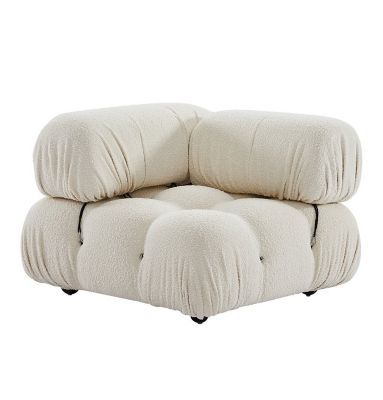 Gioia 1-seater Chair - Left Corner - Cream/white Boucle