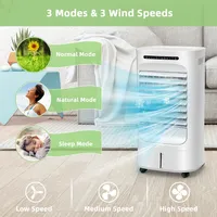 4-in-1 Evaporative Air Cooler Portable Humidifier With Timer, 3 Modes & Speeds
