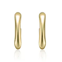 14k Yellow Gold Plated G-shaped Hoop Earrings